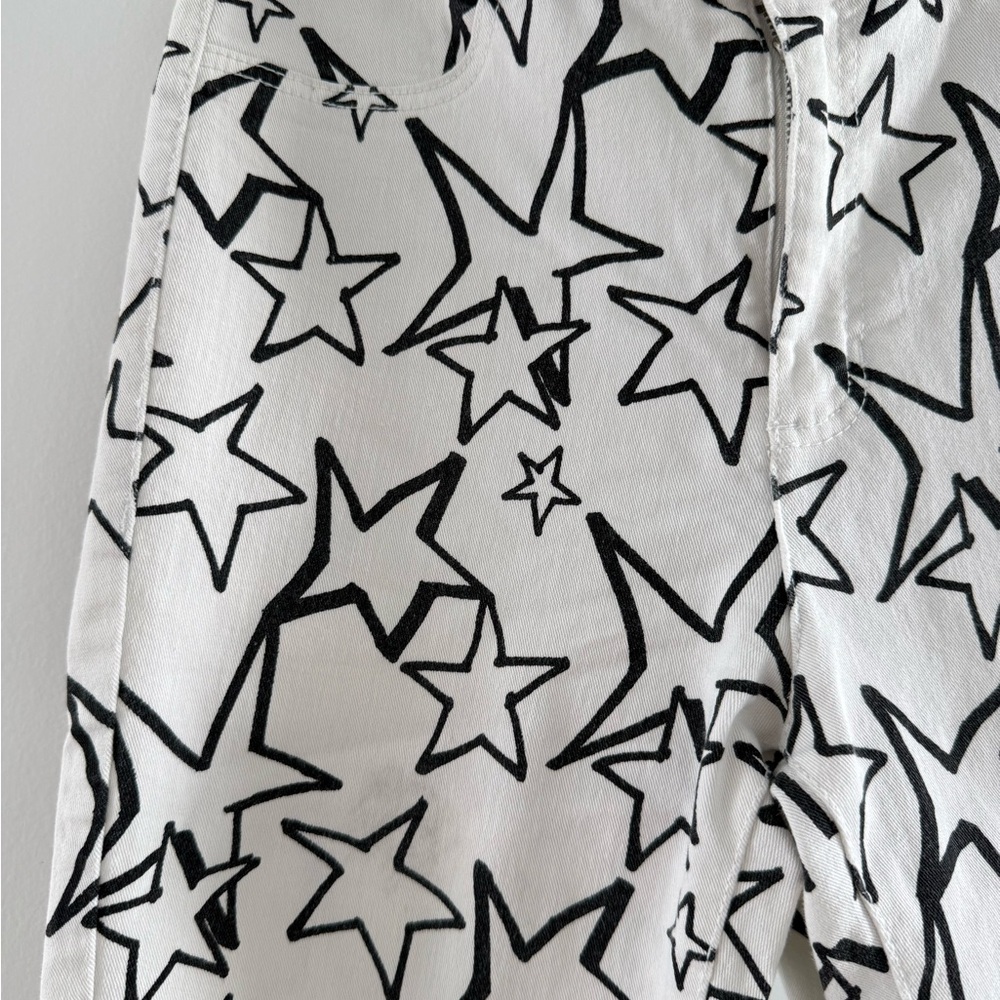 Zara Star Patterned White Pants - image 2